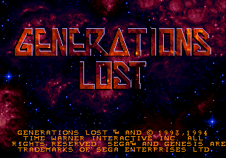 Generations Lost (USA, Europe) Title Screen